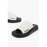 Moschino Black And White Leather Slides