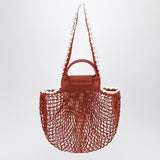 Longchamp L La Pliage mesh bag in Terracotta colour