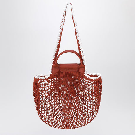 Longchamp L La Pliage mesh bag in Terracotta colour