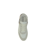 Burberry White Calf Leather Bos Taurus Low Top Sneakers