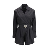PINKO Black Cotton Jumpsuit