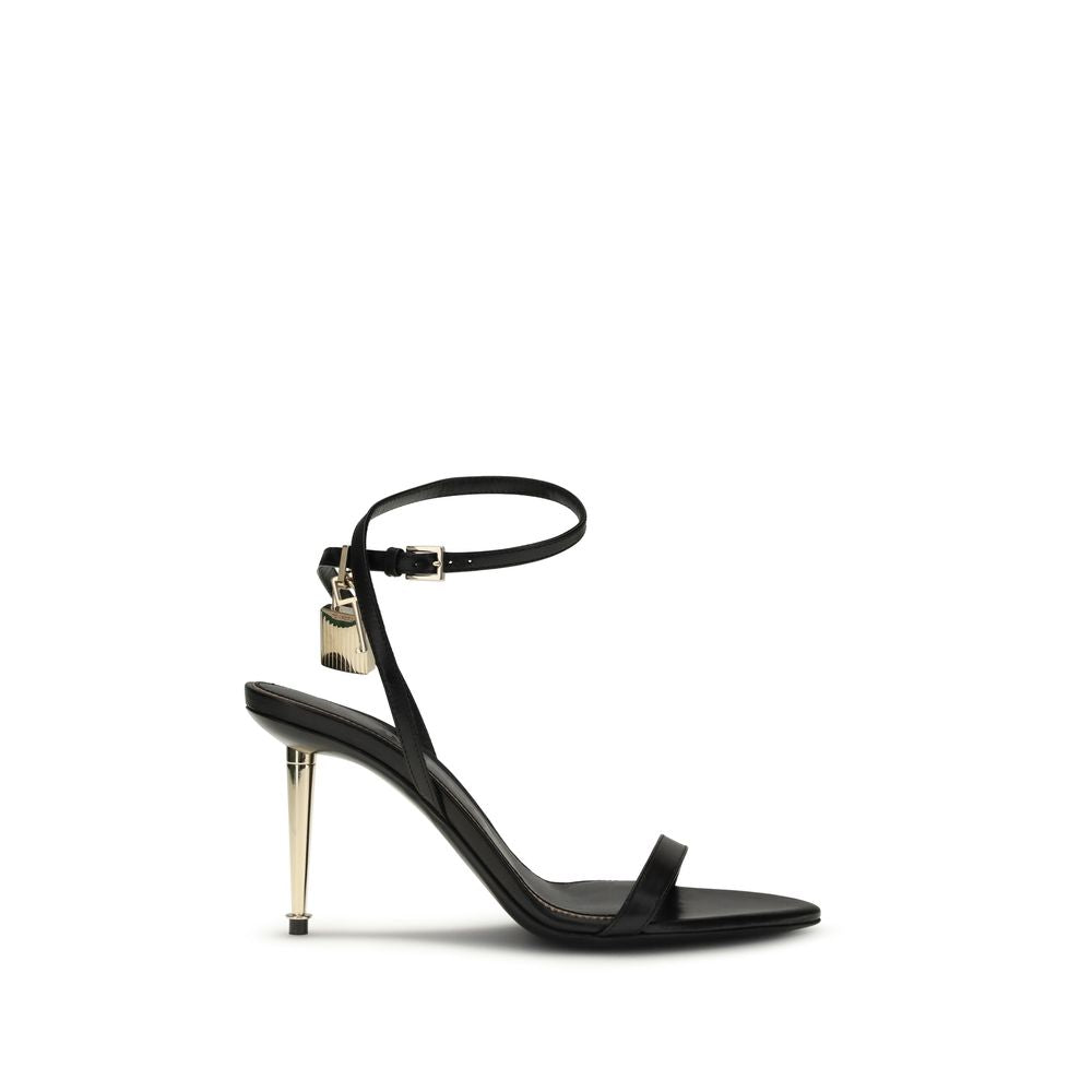 Tom Ford Black Goatskin Stiletto Heel Sandals