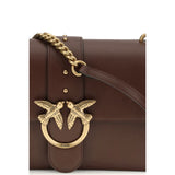 PINKO Brown Calf Leather Bos Taurus Shoulder Bag