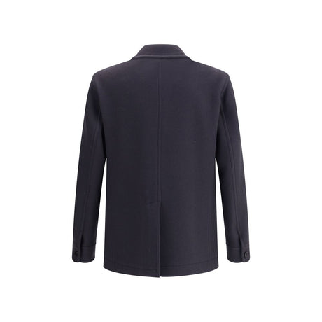 Tom Ford Blue Fleece Wool Coat
