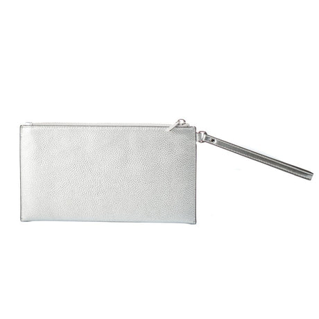 Michael Kors Gray Leather Clutch Bag