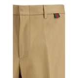 Gucci Beige Cotton Casual Pants