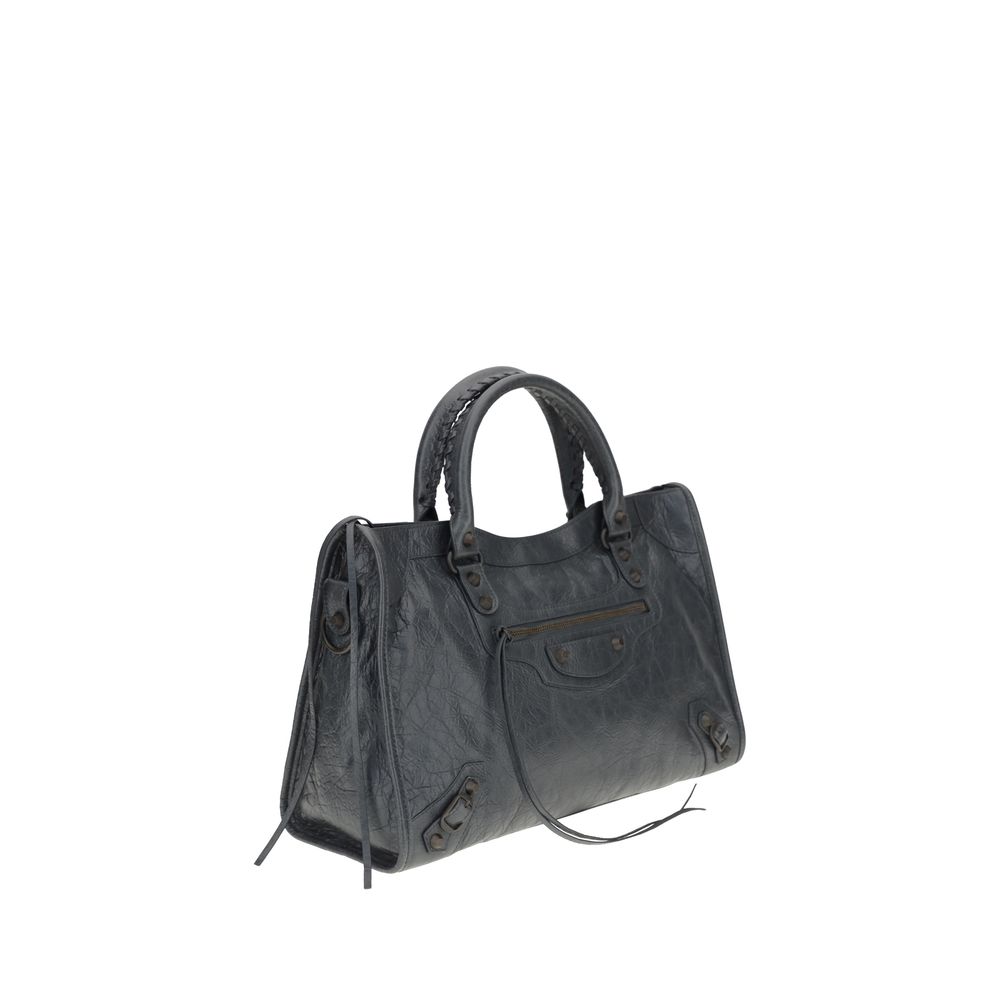Balenciaga Gray Calf Leather Bos Taurus Shoulder Bag