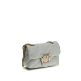 PINKO Gray Calf Leather Bos Taurus Shoulder Bag