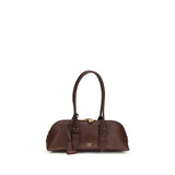 PINKO Brown Calf Leather Bos Taurus Shoulder Bag