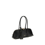 PINKO Black Calf Leather Bos Taurus Shoulder Bag