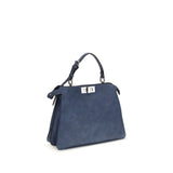 Fendi Blue Calf Leather Bos Taurus Handbag