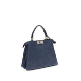 Fendi Blue Calf Leather Bos Taurus Handbag