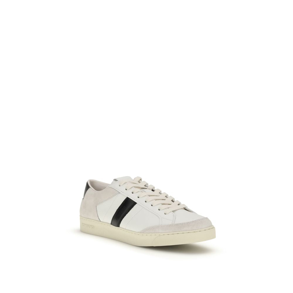 Tom Ford White Calf Leather Bos Taurus Sneakers
