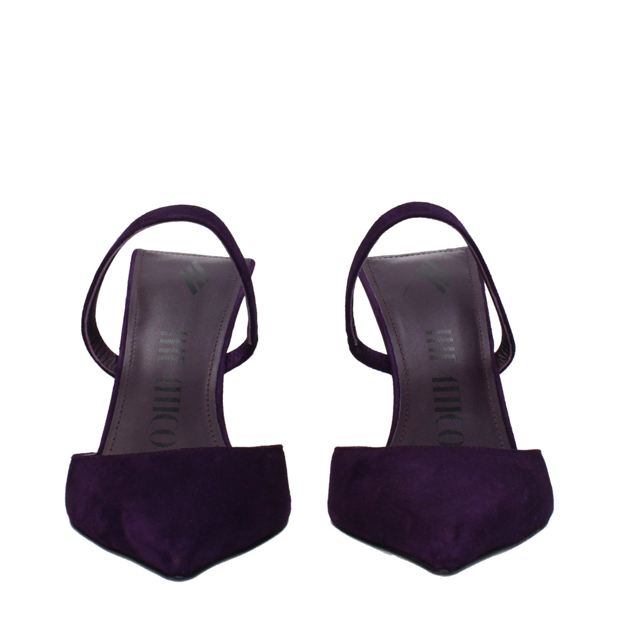 The Attico Purple Leather Stiletto Heel Sandals