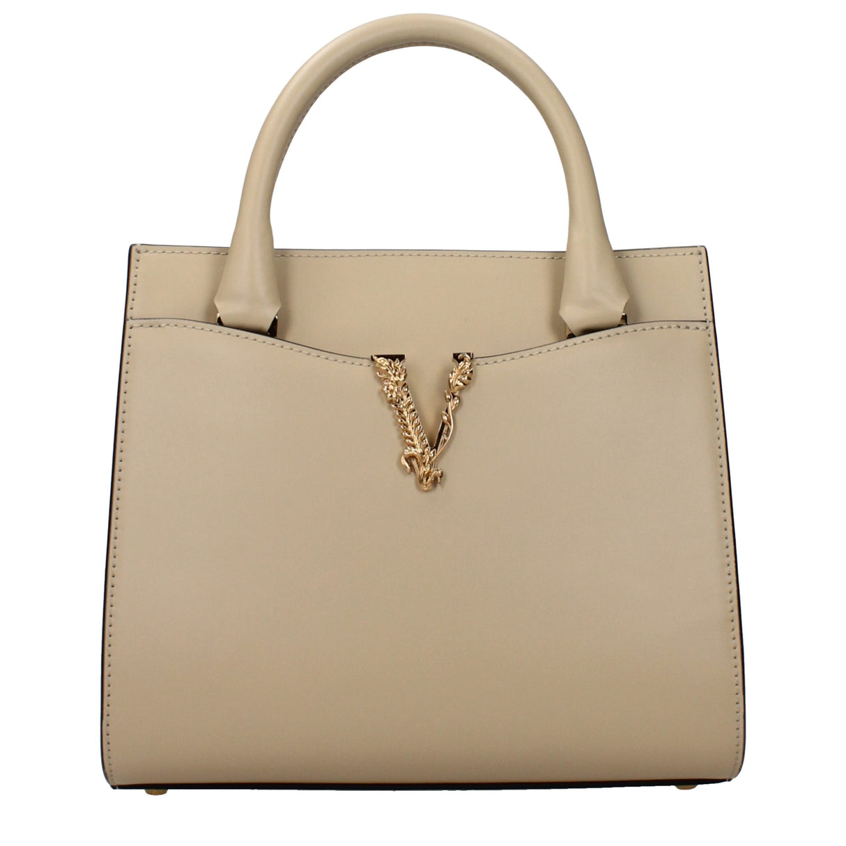 Versace Beige Leather Handbag