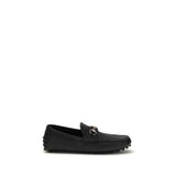 Gucci Black Calf Leather Bos Taurus Slip-On Loafers