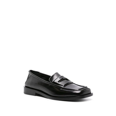 The Attico Black Calfskin Slip-On Loafers