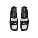 The Attico Black Leather Slip-On Loafers