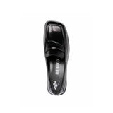 The Attico Black Calfskin Slip-On Loafers