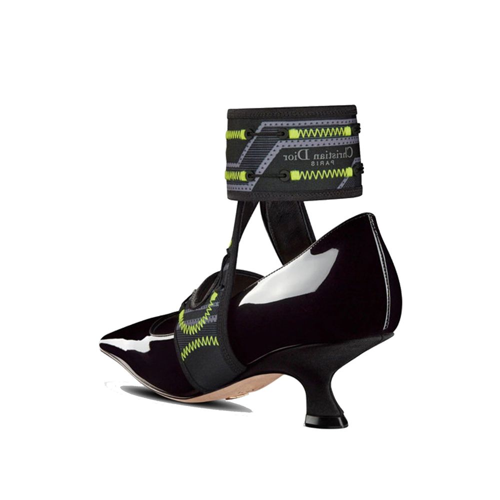 Dior Black Calfskin Mid Heel Pumps