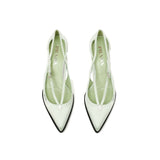 Prada Bicolor Silk Mid Heel Pumps