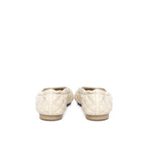 Burberry White Lamb Leather Ballet Flats