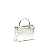 Coccinelle Silver Calf Leather Bos Taurus Handbag