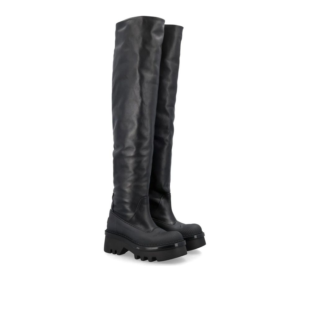 Chloé Black Leather Over The Knee