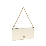 PINKO White Calf Leather Bos Taurus Shoulder Bag