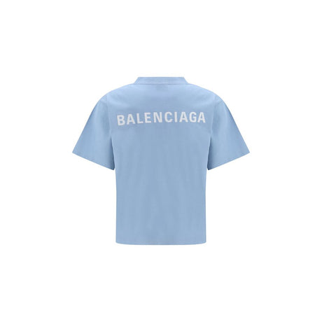 Balenciaga Blue Cotton T-Shirt