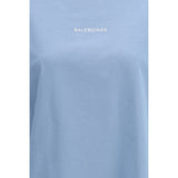 Balenciaga Blue Cotton T-Shirt