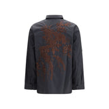 P.A.R.O.S.H. Black Cotton Pattern Shirt