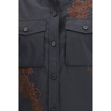 P.A.R.O.S.H. Black Cotton Pattern Shirt