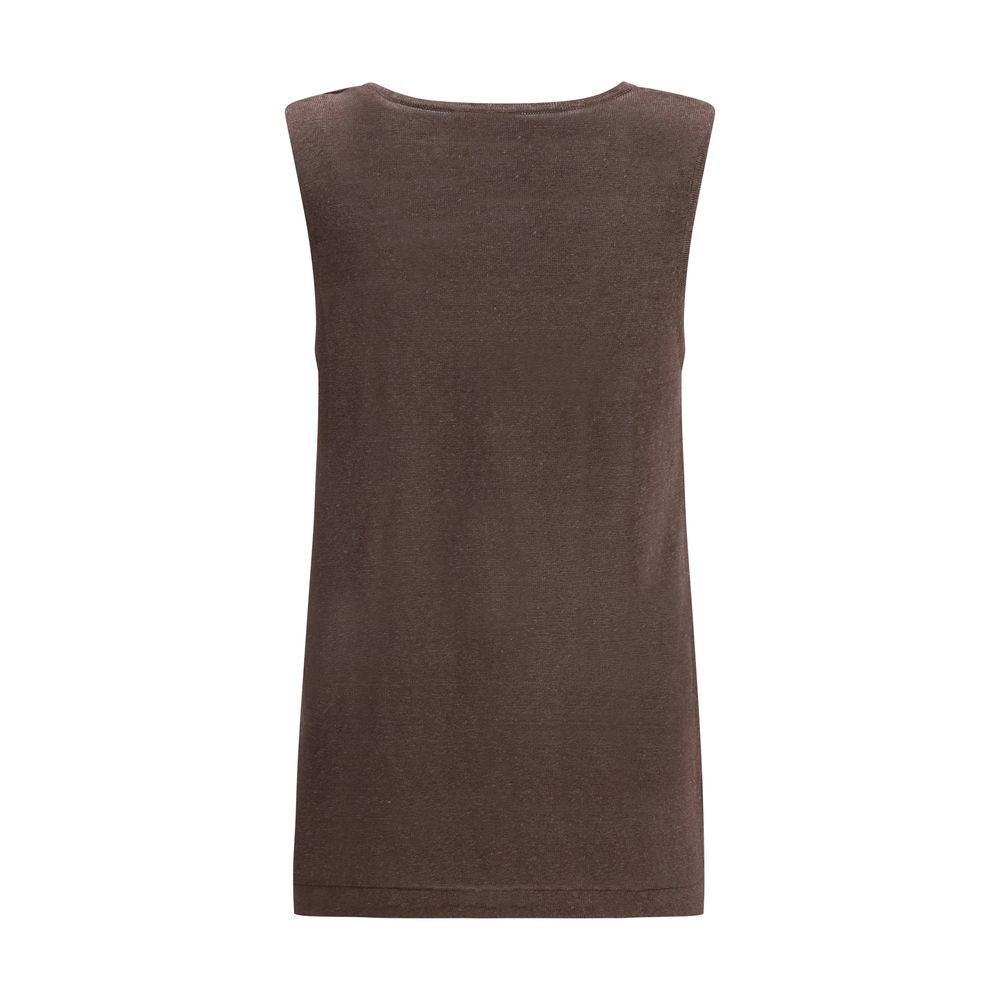 P.A.R.O.S.H. Brown Linen Top