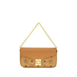 MCM Beige Fabric Shoulder Bag