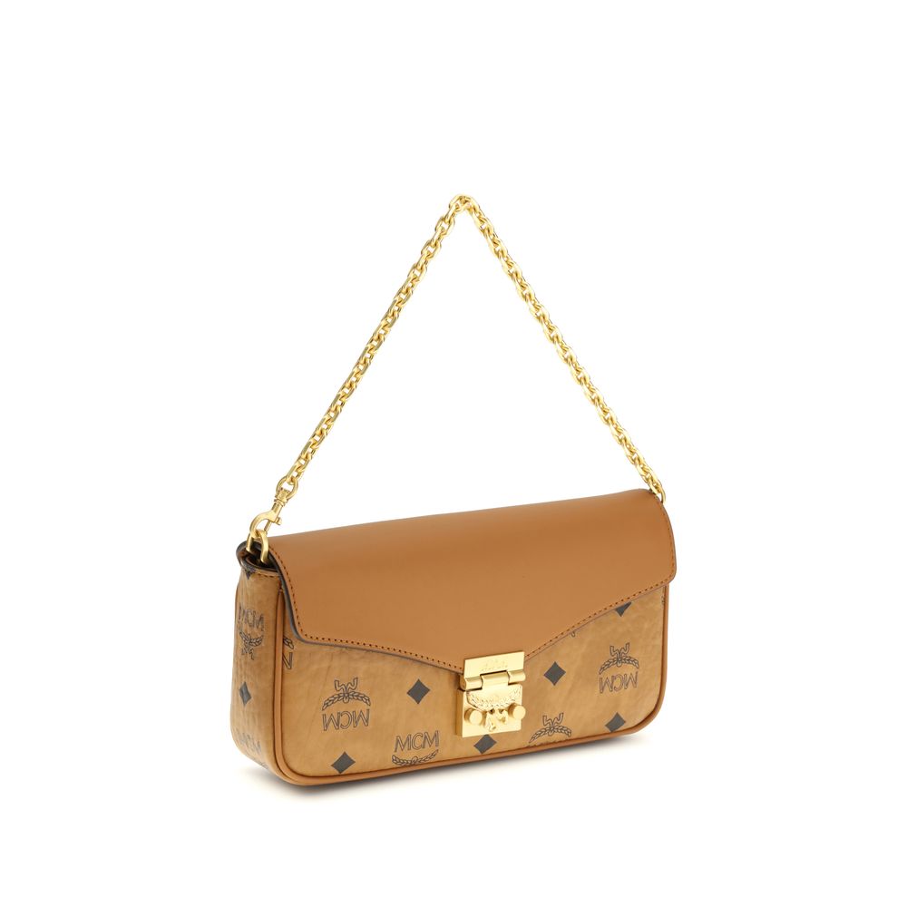 MCM Beige Fabric Shoulder Bag