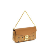 MCM Beige Fabric Shoulder Bag