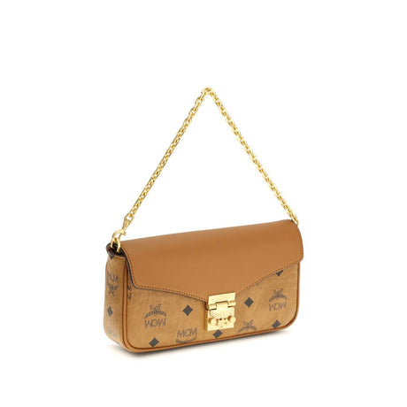 MCM Beige Fabric Shoulder Bag