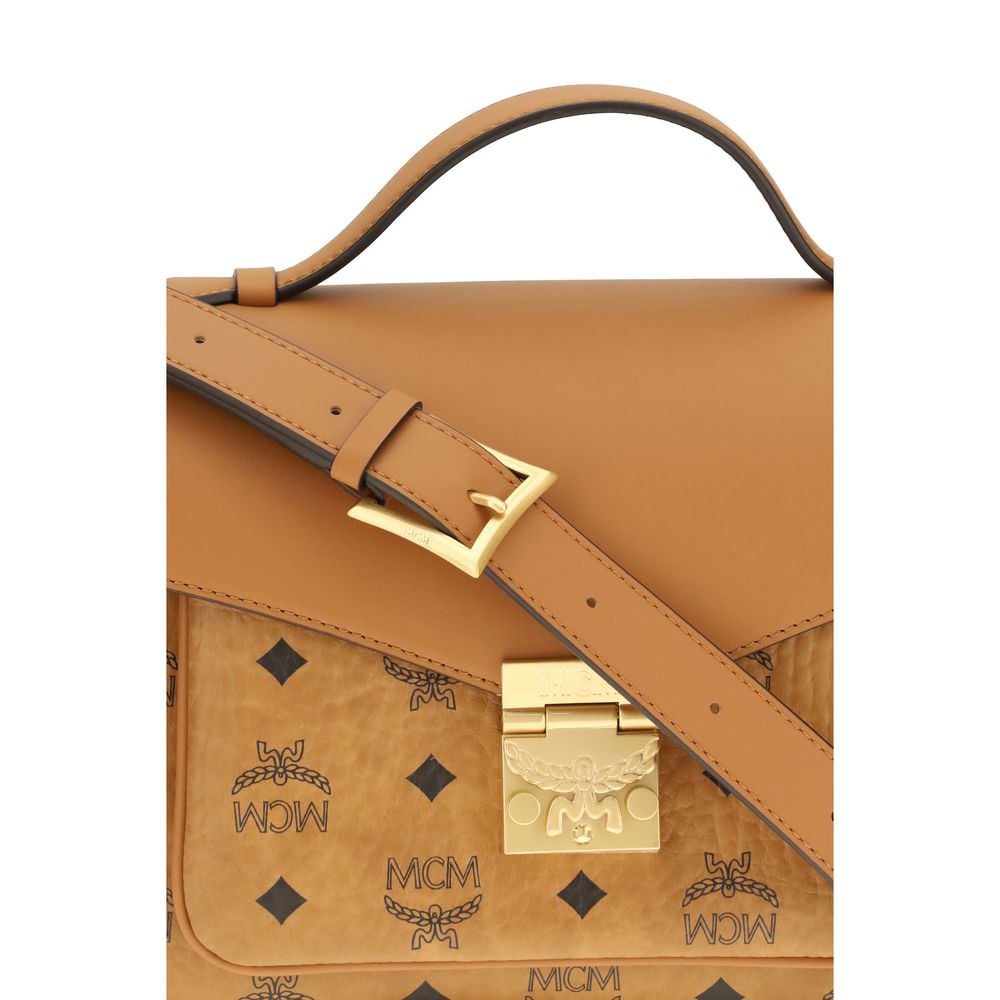 MCM Beige Fabric Shoulder Bag