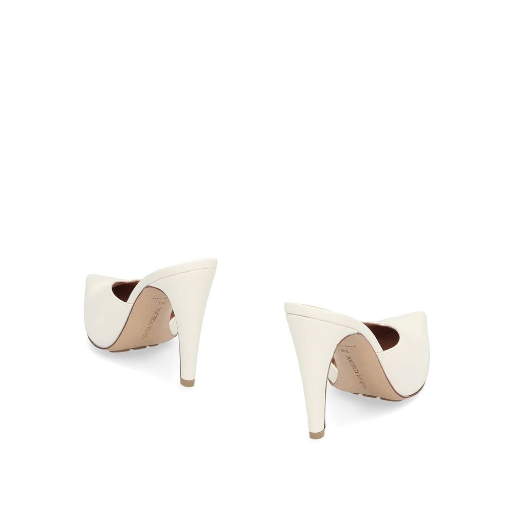 Bottega Veneta White Leather Mules