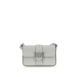 PINKO Gray Calf Leather Bos Taurus Shoulder Bag