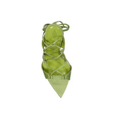 The Attico Bicolor Silk Stiletto Heel Sandals