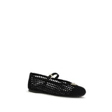 Prada Black Cotton Ballet Flats