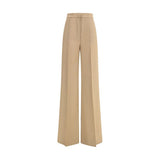 Max Mara Beige Fleece Wool Casual Pants