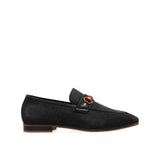 Gucci Black Fabric Slip-On Loafers