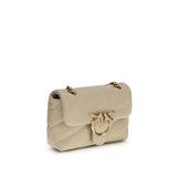 PINKO Beige Calf Leather Bos Taurus Shoulder Bag