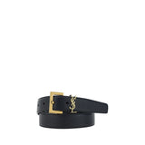Saint Laurent Black Calf Leather Bos Taurus Regular Belt