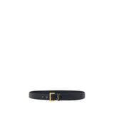 Saint Laurent Black Calf Leather Bos Taurus Regular Belt