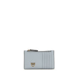 PINKO Blue Calf Leather Bos Taurus Wallet