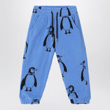Mini Rodini Blue jogging trousers with penguins